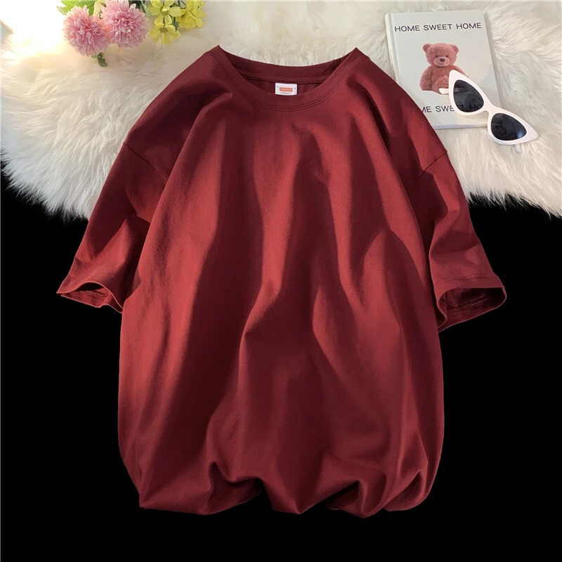 100% Cotton O-Neck Oversized Summer Short Sleeve Men’s T Shirt HipHop Streetwear