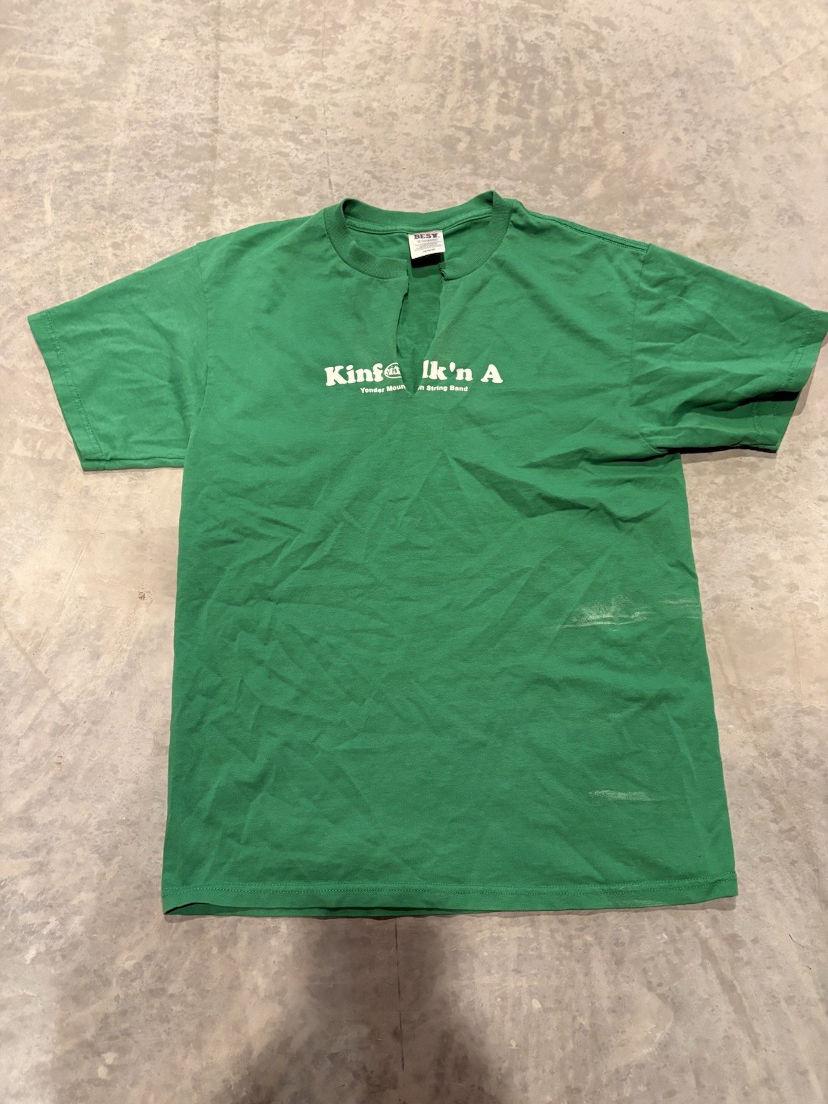 Kinfolk’n A Yonder Mountain String Band T-Shirt Green Size M Cut