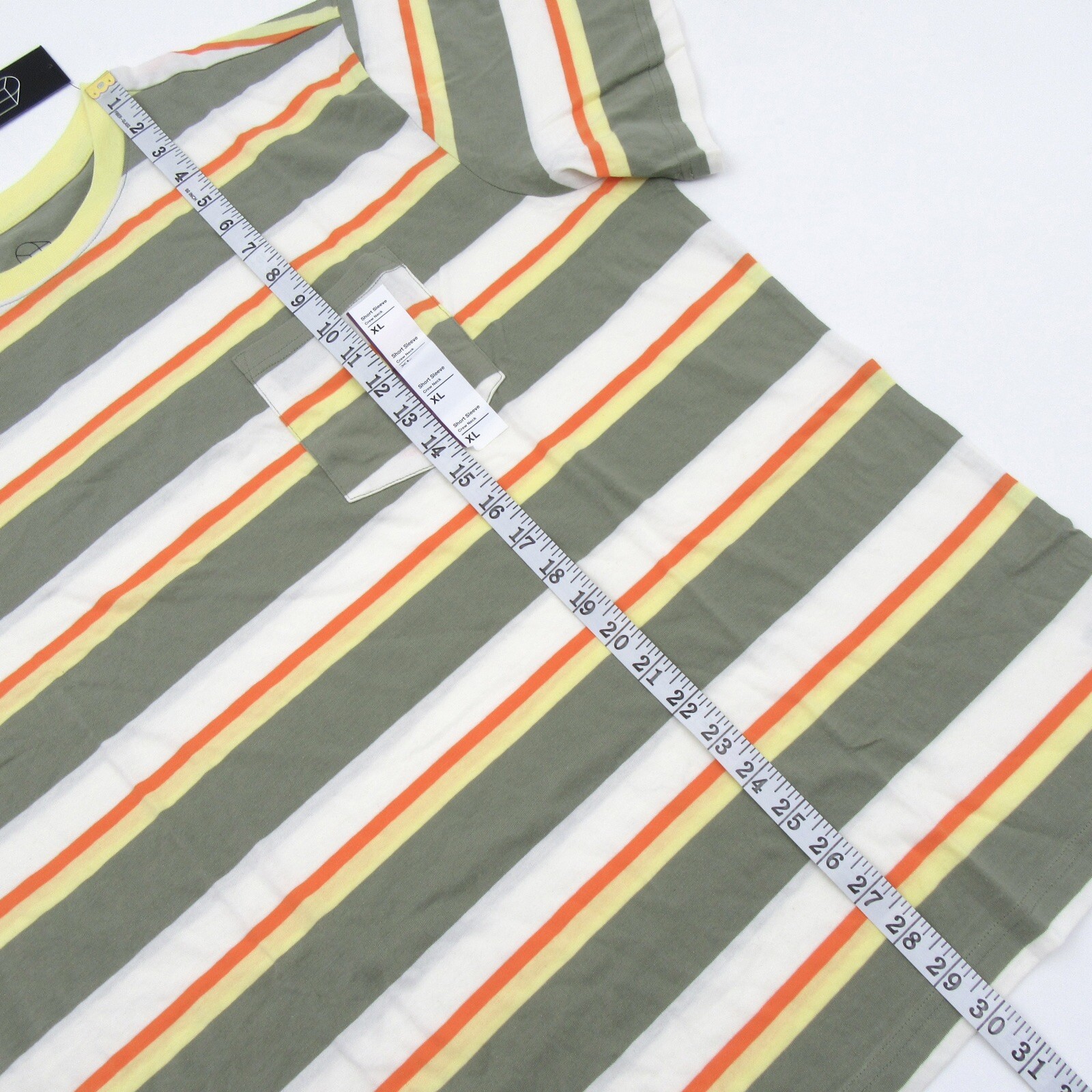 Original Use Mens Size XL Crew Neck Short Sleeve T-Shirt Striped Restful Green