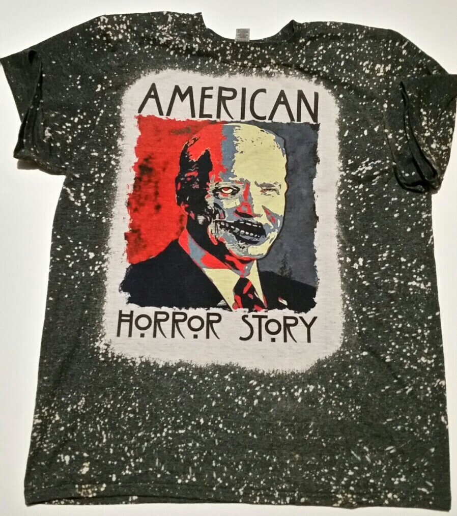 American Horror StoryShirt Adult M BlackSpatter Biden CrewPullover Short Sl
