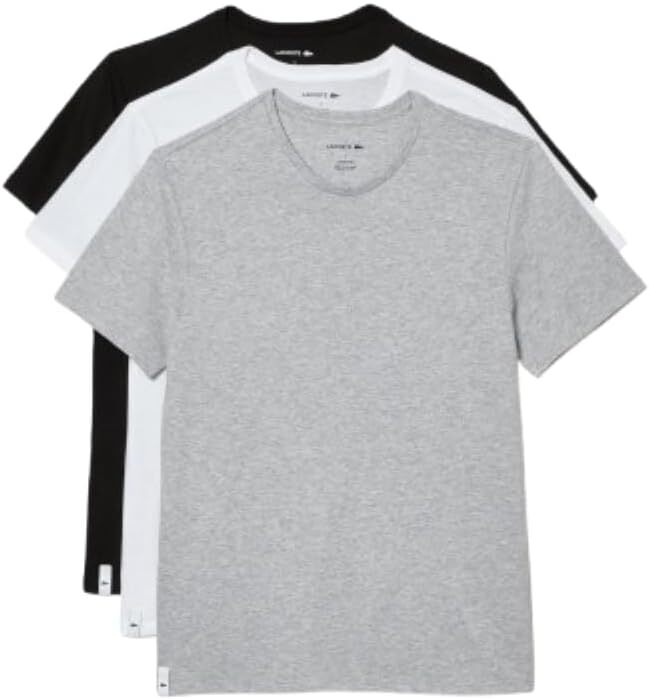 Lacoste Men’s Cotton Regular Fit Crew Neck T-Shirts (3 Pack)