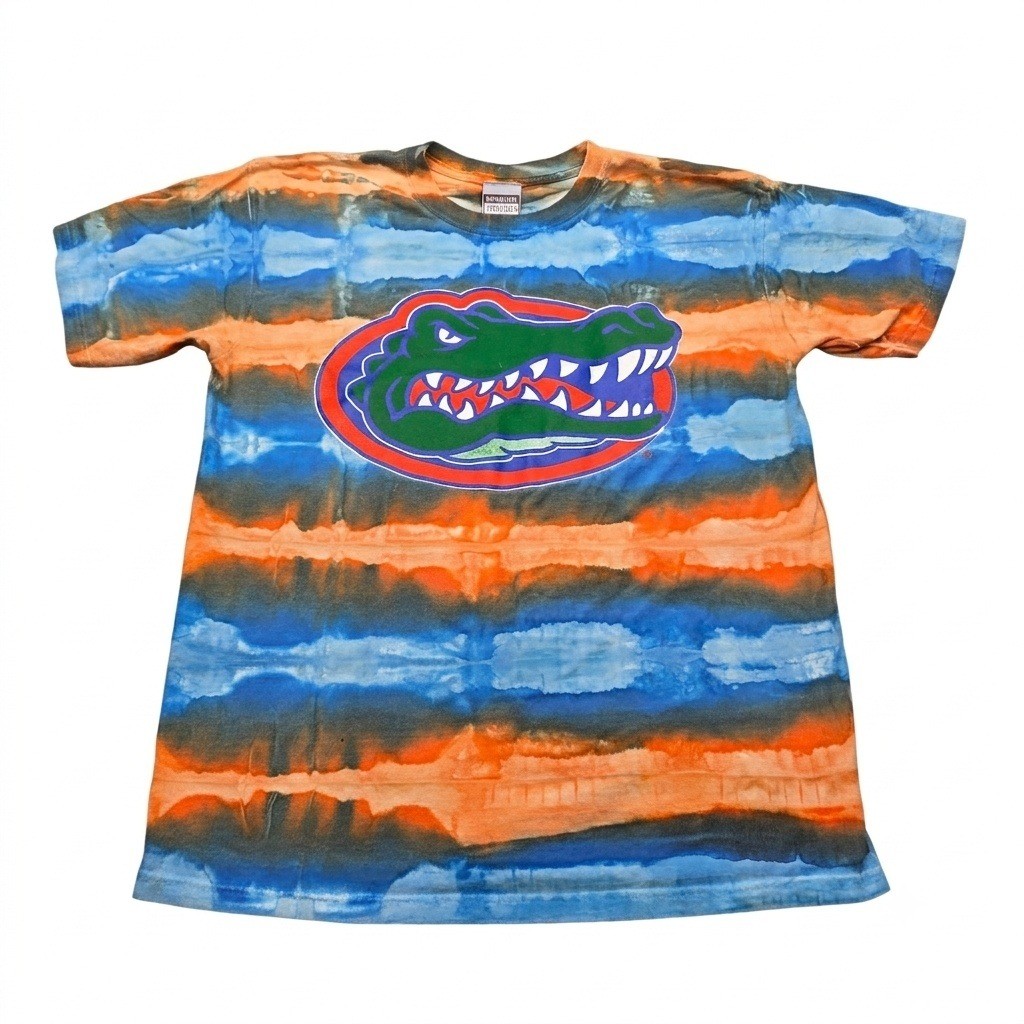 Florida Gators Tie Dye T Shirt Mens Large Fashion Threads Orange Blue NCAA Tee