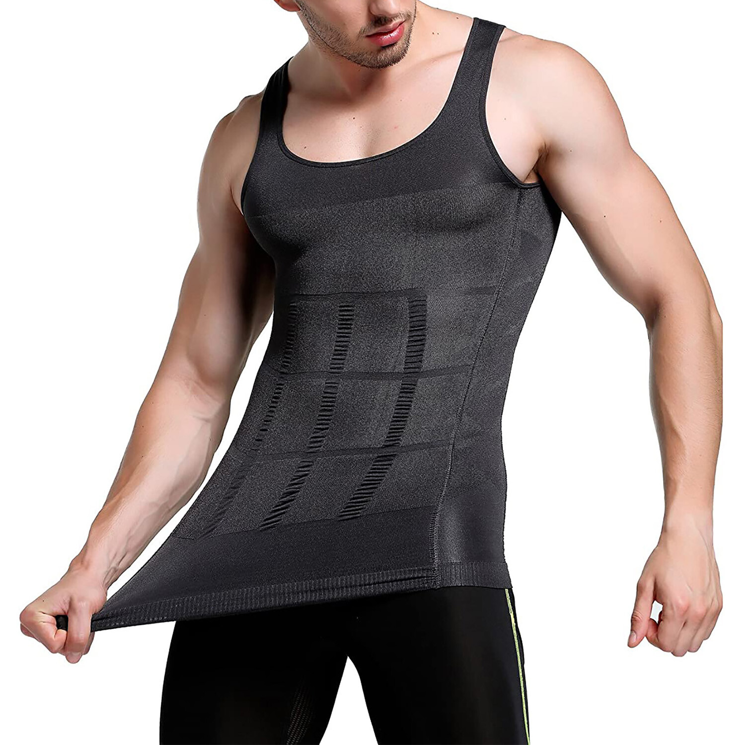 CGTFY Gynecomastia Compress Tank Top Men’s Slimming Body Shaper Vest Abs Shirt