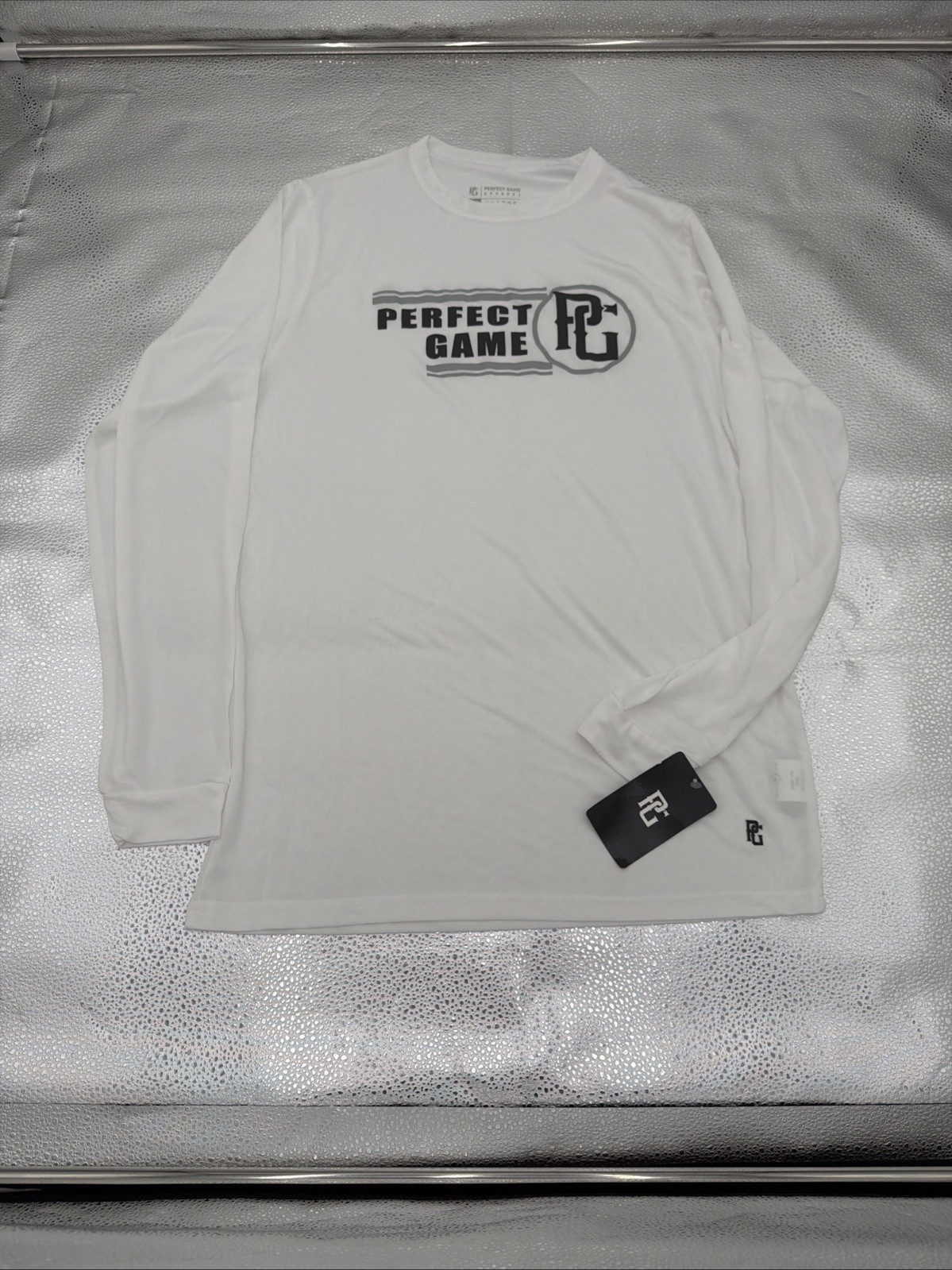 Youth Sz XL Perfect Game Baseball White Long Sleeve Shirt