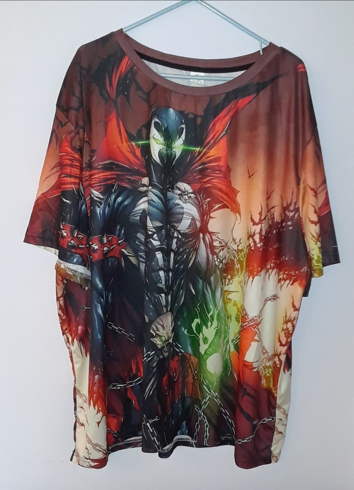 Spawn 6XL All Over Print Graphic Shirt Sword Skull Stretch Comic Tee