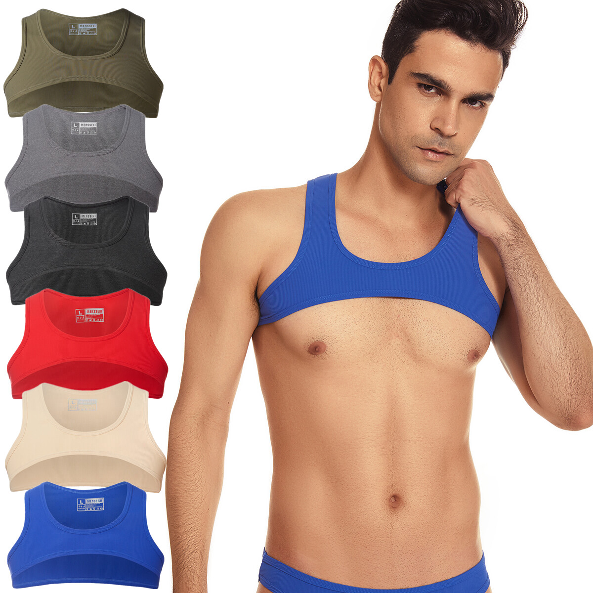 Mens Harness Tanks Tops Underwear Gay Sexy Stage Dance Showwear Male Vest Briefs