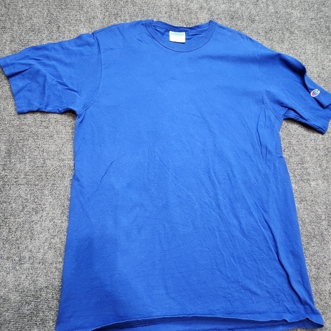 Vintage Champion Athletic Blank T-Shirt Men XL Sportswear Plain Blue Late 90s