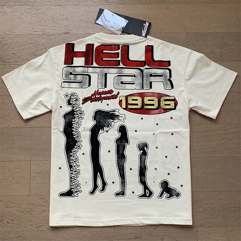 24SS Hell Studios star Skull print Tee INS Style high street trend Men’s T-shirt