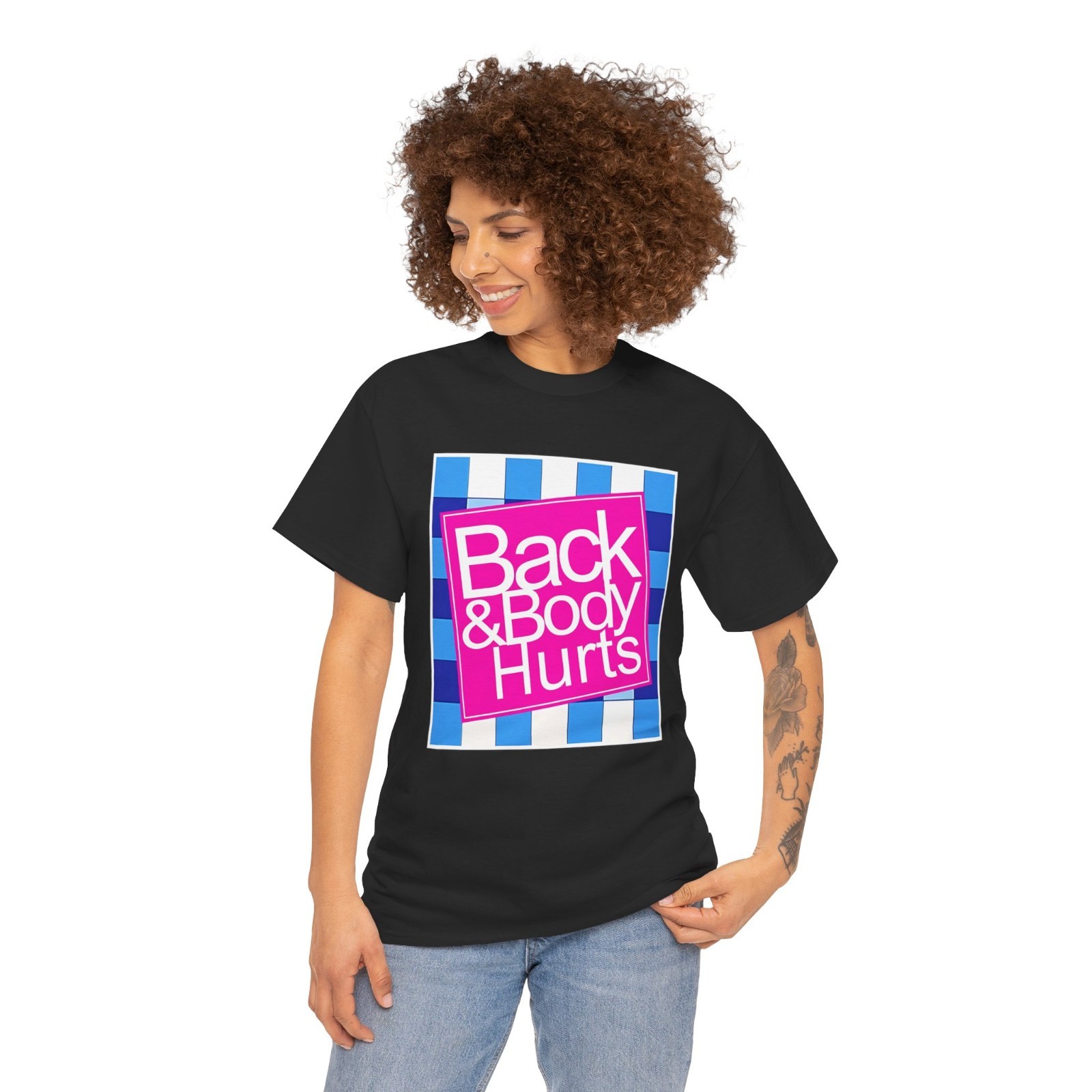 Funny Back Body Hurts Quote Workout Gym Top T-Shirt