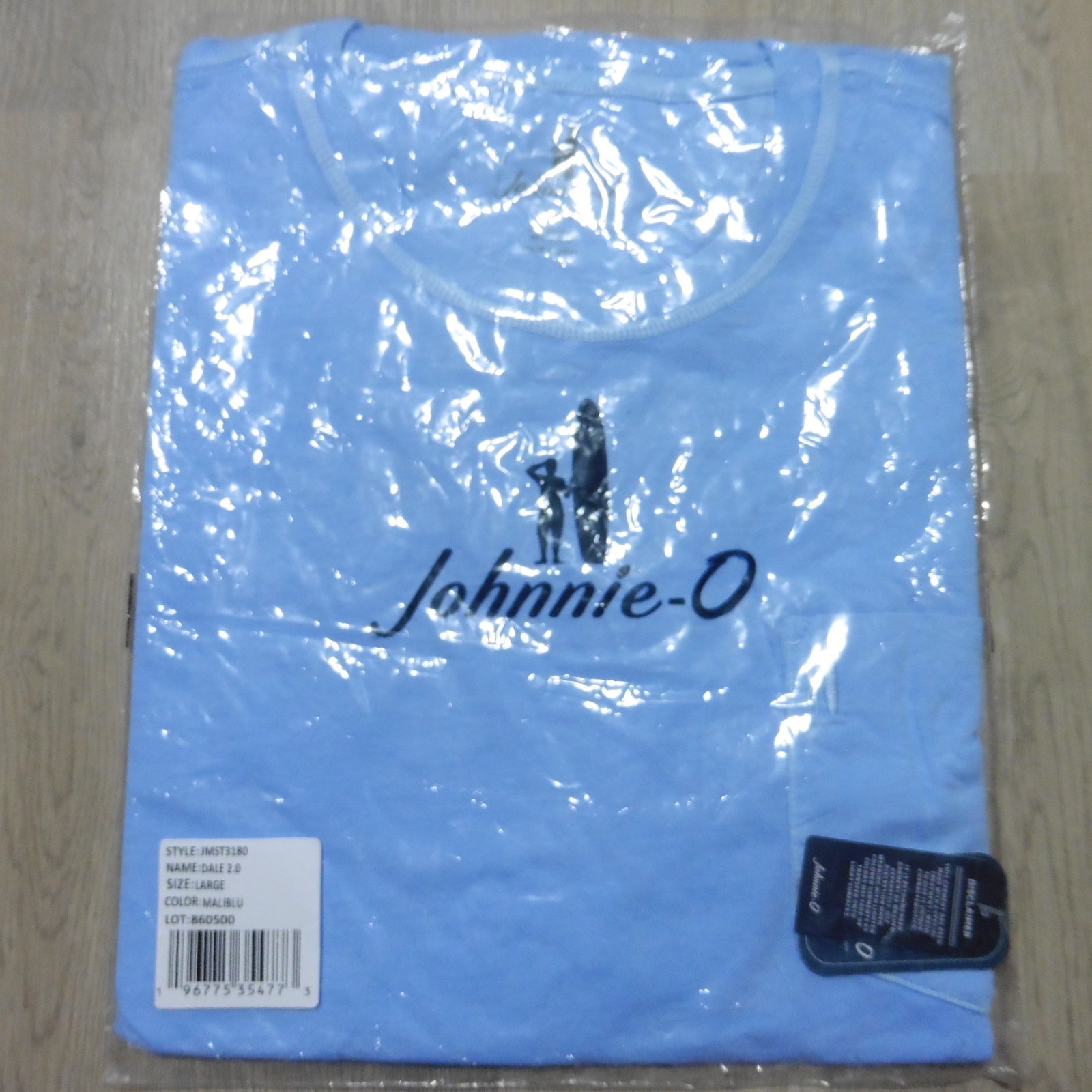 JOHNNIE-O Mens L LARGE DALE 2.0 T SHIRT MALIBLU BLUE SHORT SLEEVE GOLF TEE