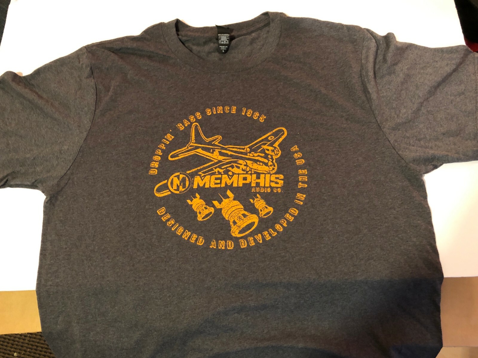 Memphis Car Audio T Shirt – Orange Bomber Logo – Medium