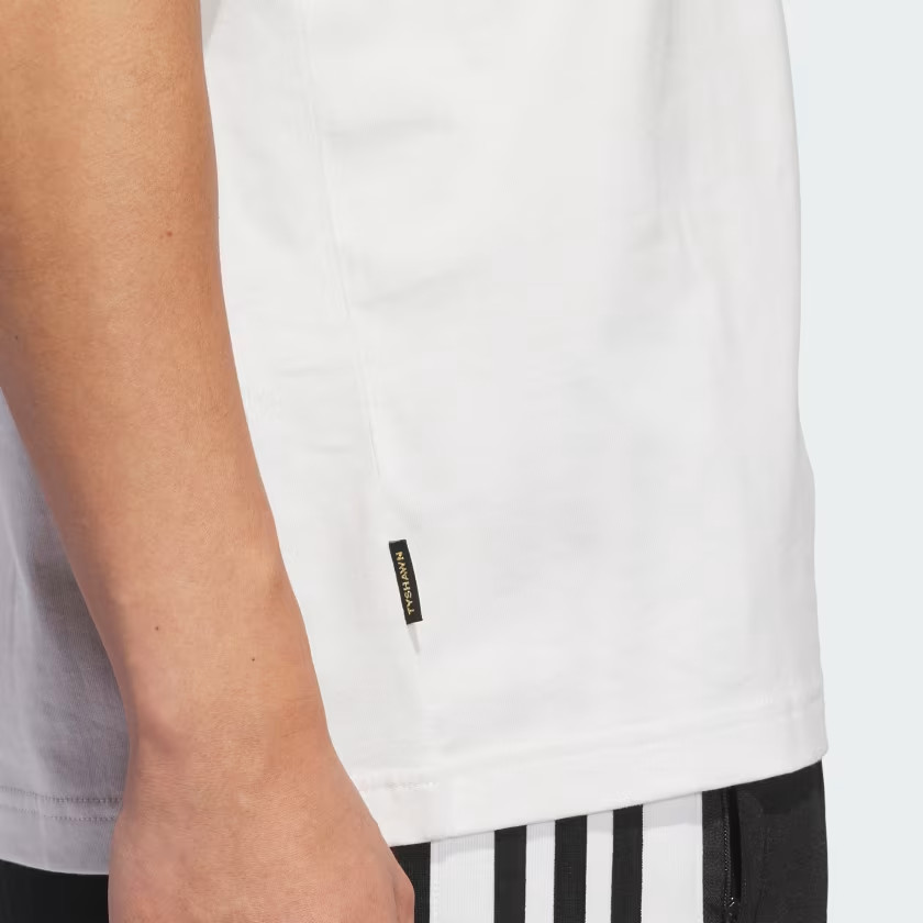 Adidas men Tyshawn Tee (Gender Neutral); Crystal White / Dark Brown; M
