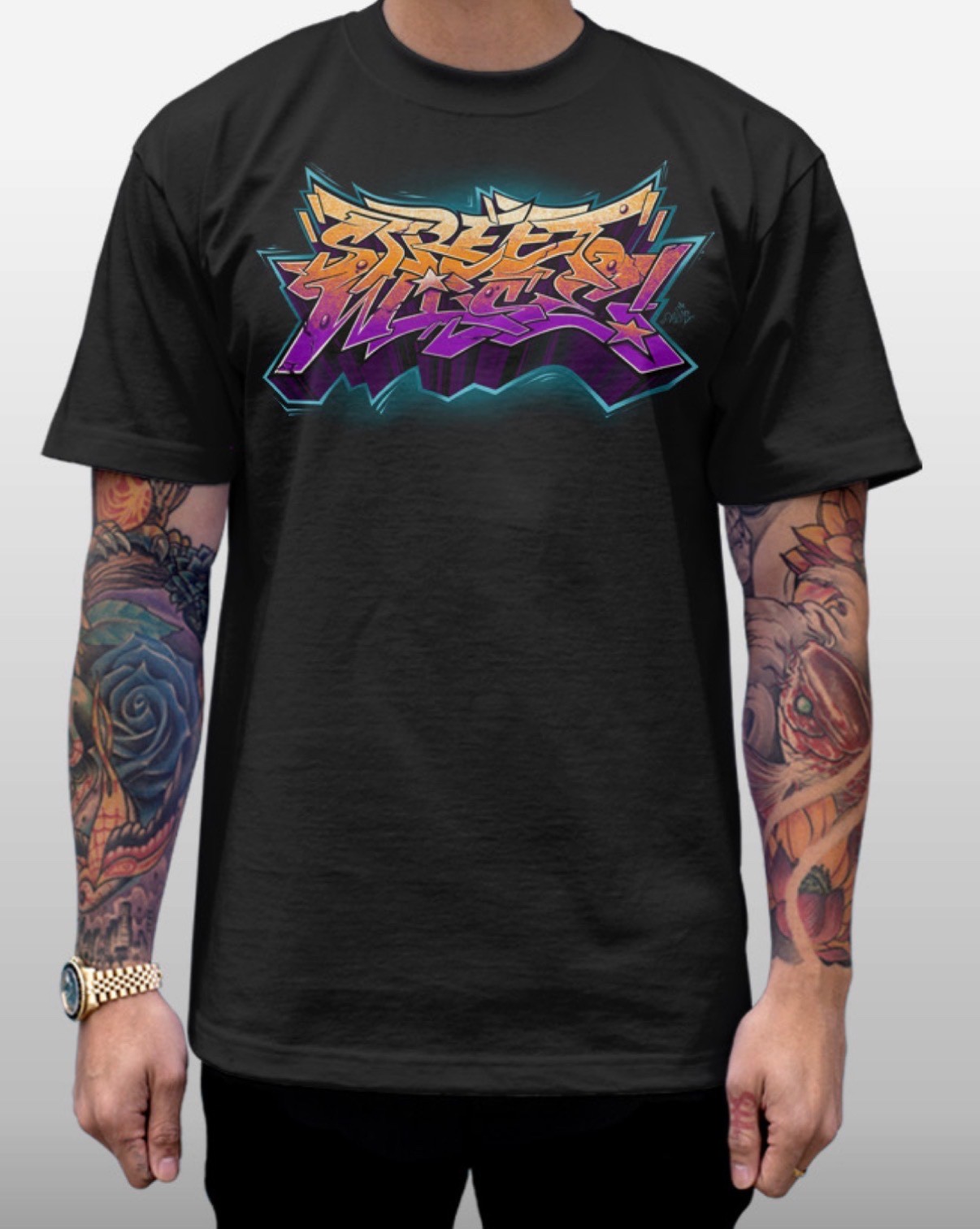 Streetwise Wild Style Graphic T-Shirt Black M-L-XL-2XL-3XL-4XL-5XL