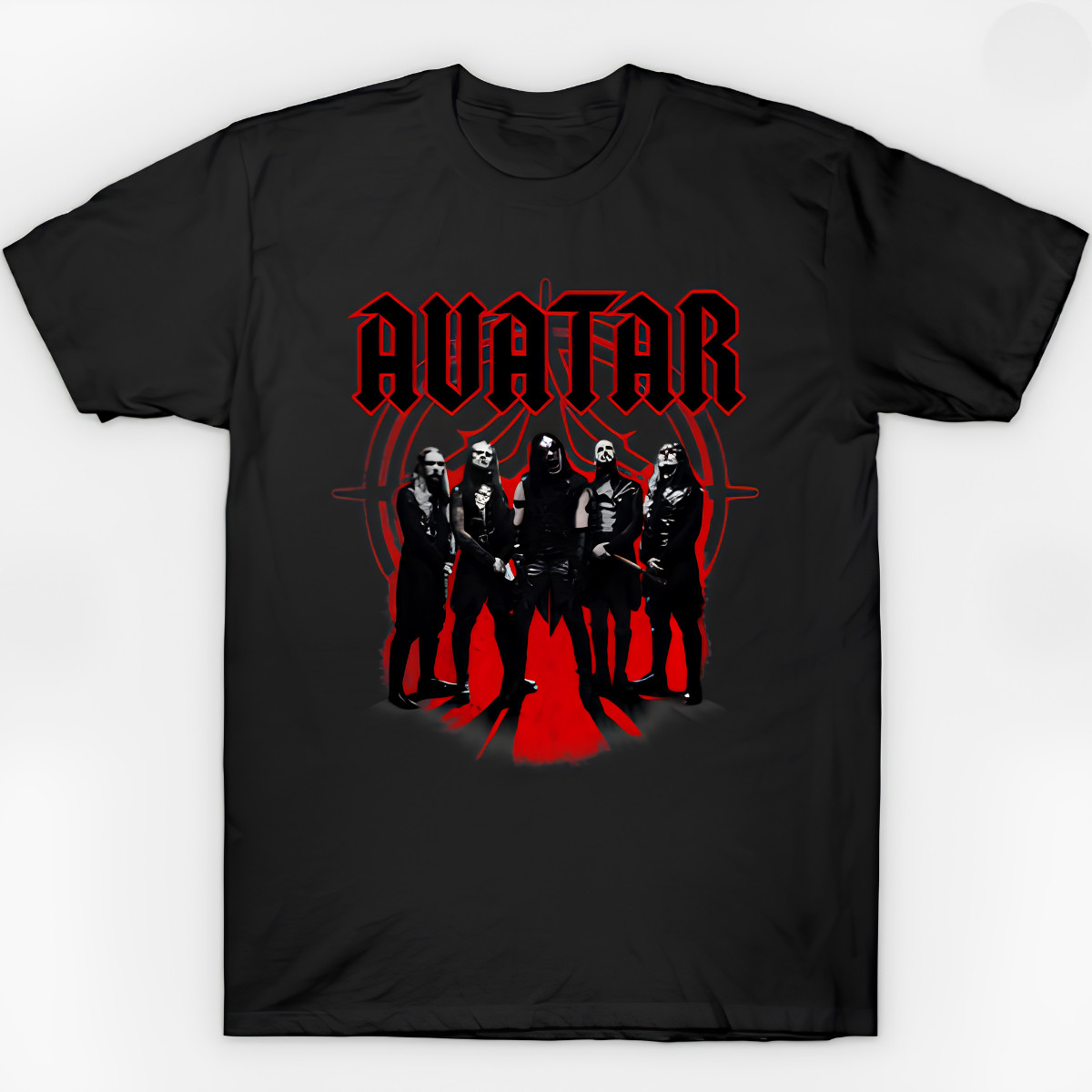 Distressed AVATARs Band In Red T-Shirt