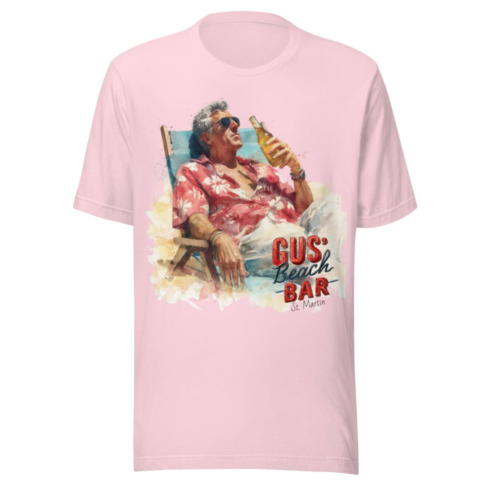 Vintage Shirt – ANTHONY BOURDAIN – GUS’ BEACH BAR – ST. MARTIN – PINK