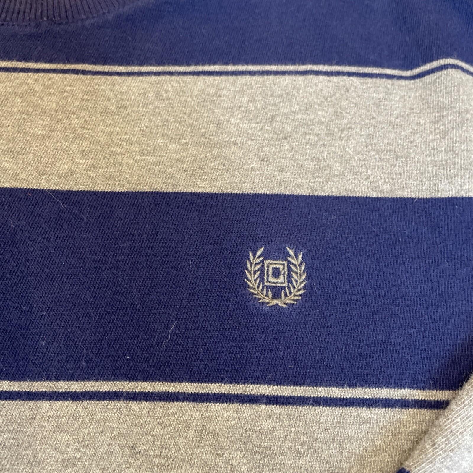Ralph Lauren Chaps Mens Striped Pullover Size L Navy 100% Cotton Preppy Nautical