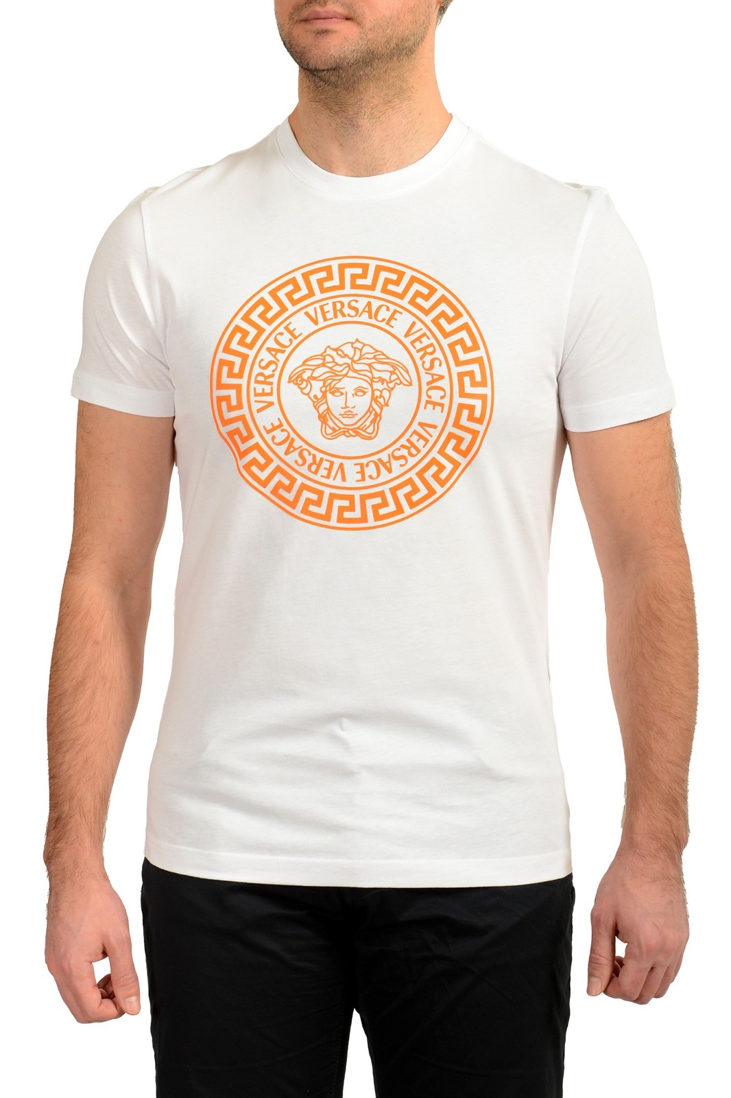 Versace Men’s WhiteCalendula Medusa Head Print Short Sleeve T-Shirt US 3XL IT 58