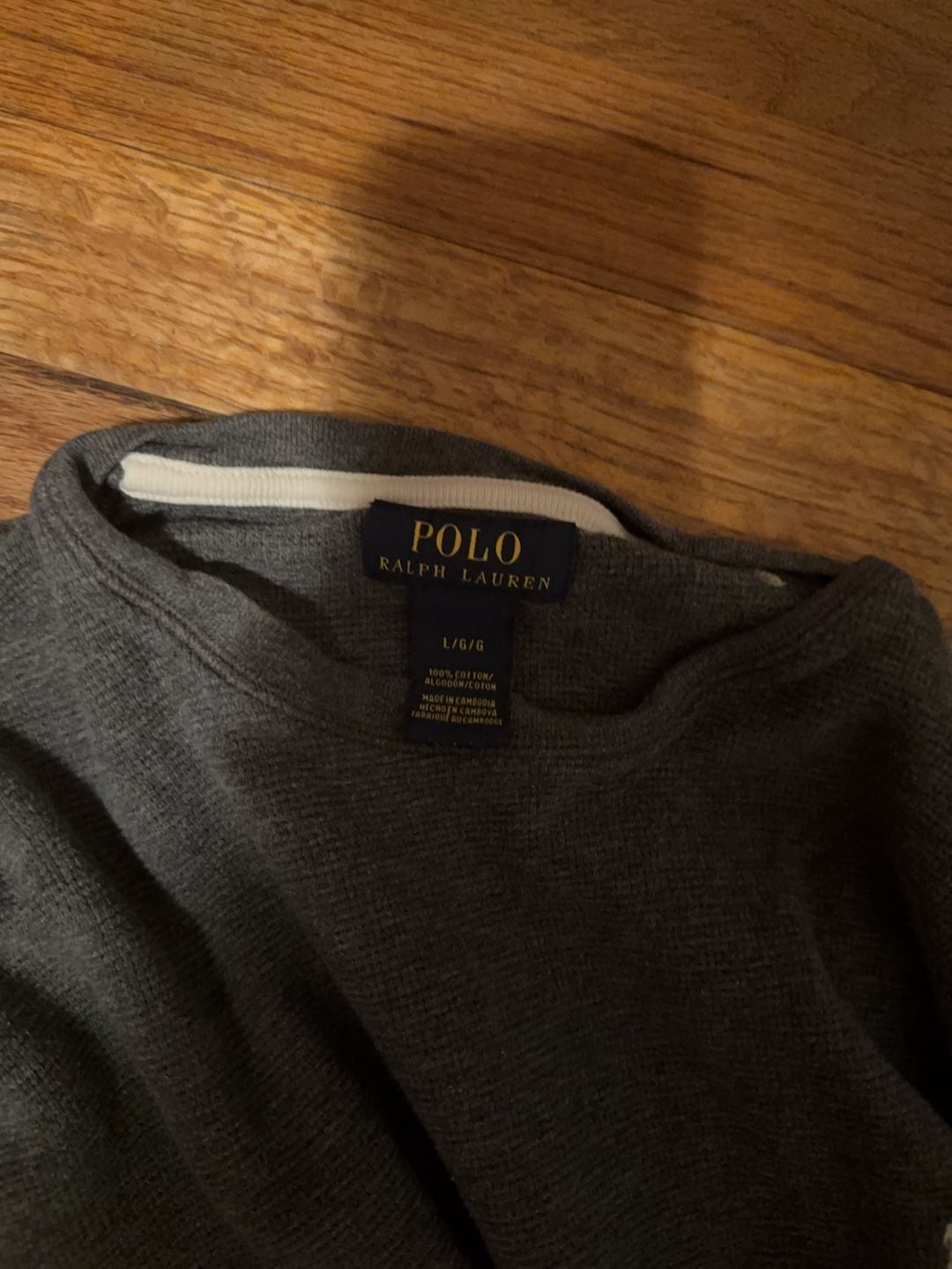 Polo Ralph Lauren Men’s Gray Thermal Long Sleeve Shirt Size Large