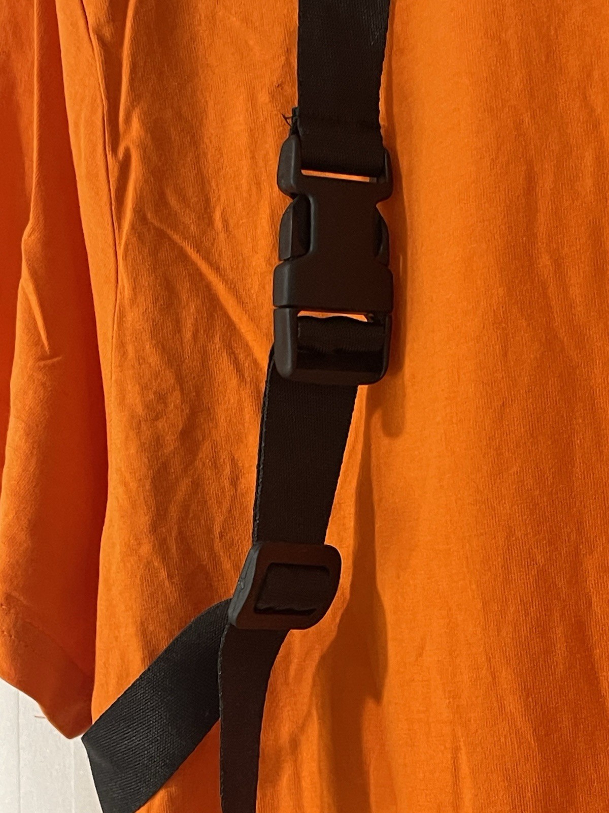 Vintage Switch Remarkable Buckle Pocket Strap T-shirt Orange Black XL Yellow