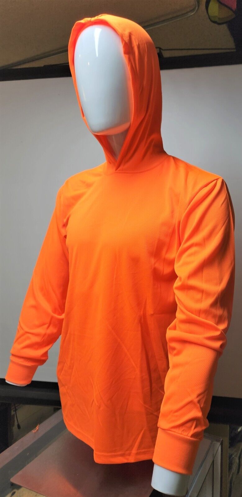 Hoodie Orange High Visibility Shirt / Air Cooling Flow w/ UV Protection