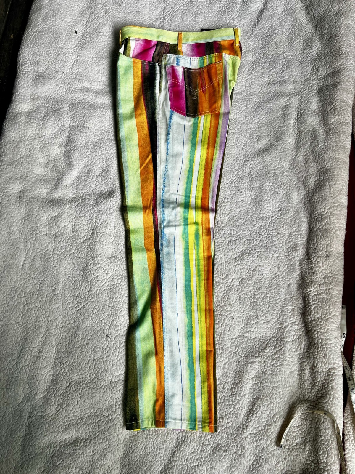 Vintage Moschino Cheap & Chic 2 piece multi-color striped pants/button-up shirt