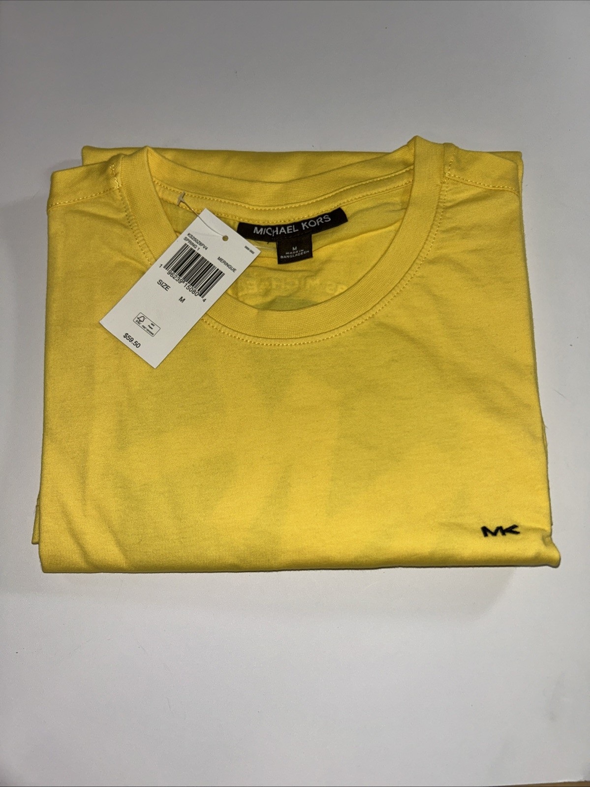 Michael Kors Meringue Yellow Black Logo Shirt – Size Medium – NEW!