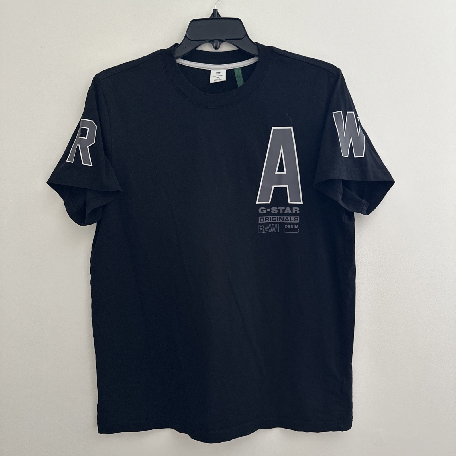 G Star Raw Men’s Graphic Logo T Shirt Size XL Black Style Multispace Raw