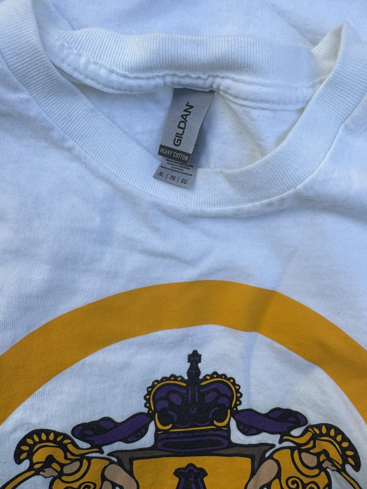 Mardi Gras Mystic Krewe of Achilles White Cotton T-shirt, Unisex Size XL