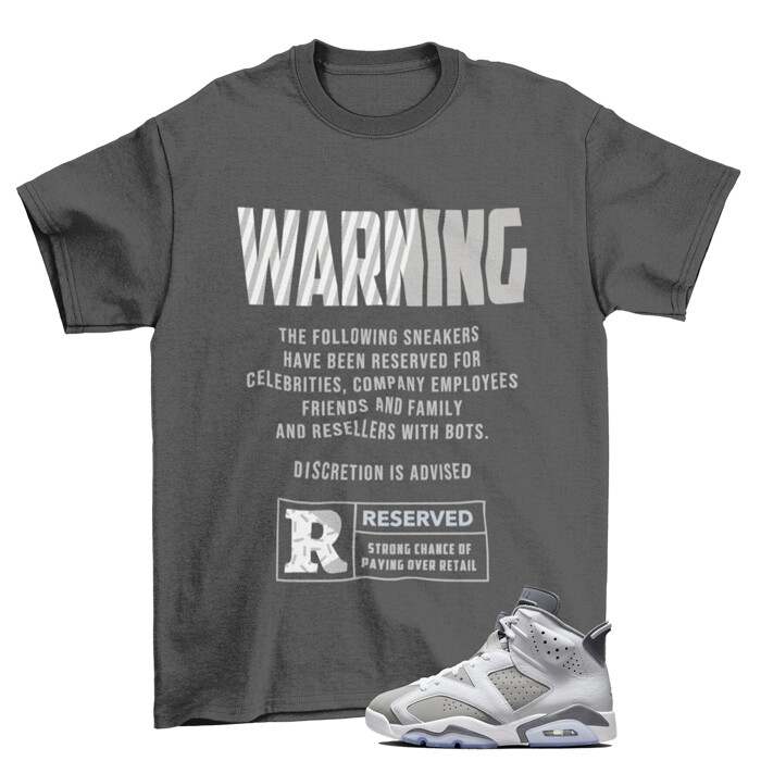 Reserved Sneaker Shirt to Match Jordan 6 Retro Cool Grey / CT8529-100