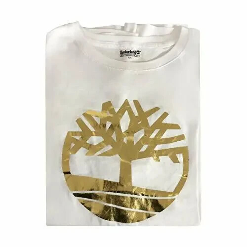 Timberland Men’s Short Sleeve Cracked Tree Logo Cotton T-Shirt A1Z5V-100 Size: M