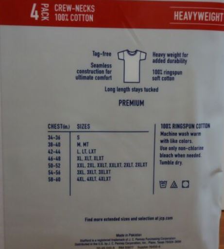 Stafford 4-Pack Men’s 100% Cotton Heavy Weight Crew-Neck T-Shirts White