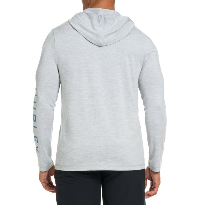 Hurley Men’s Sunny Side Hybrid Stretch Hooded UV T-Shirt Size XXL Light Grey