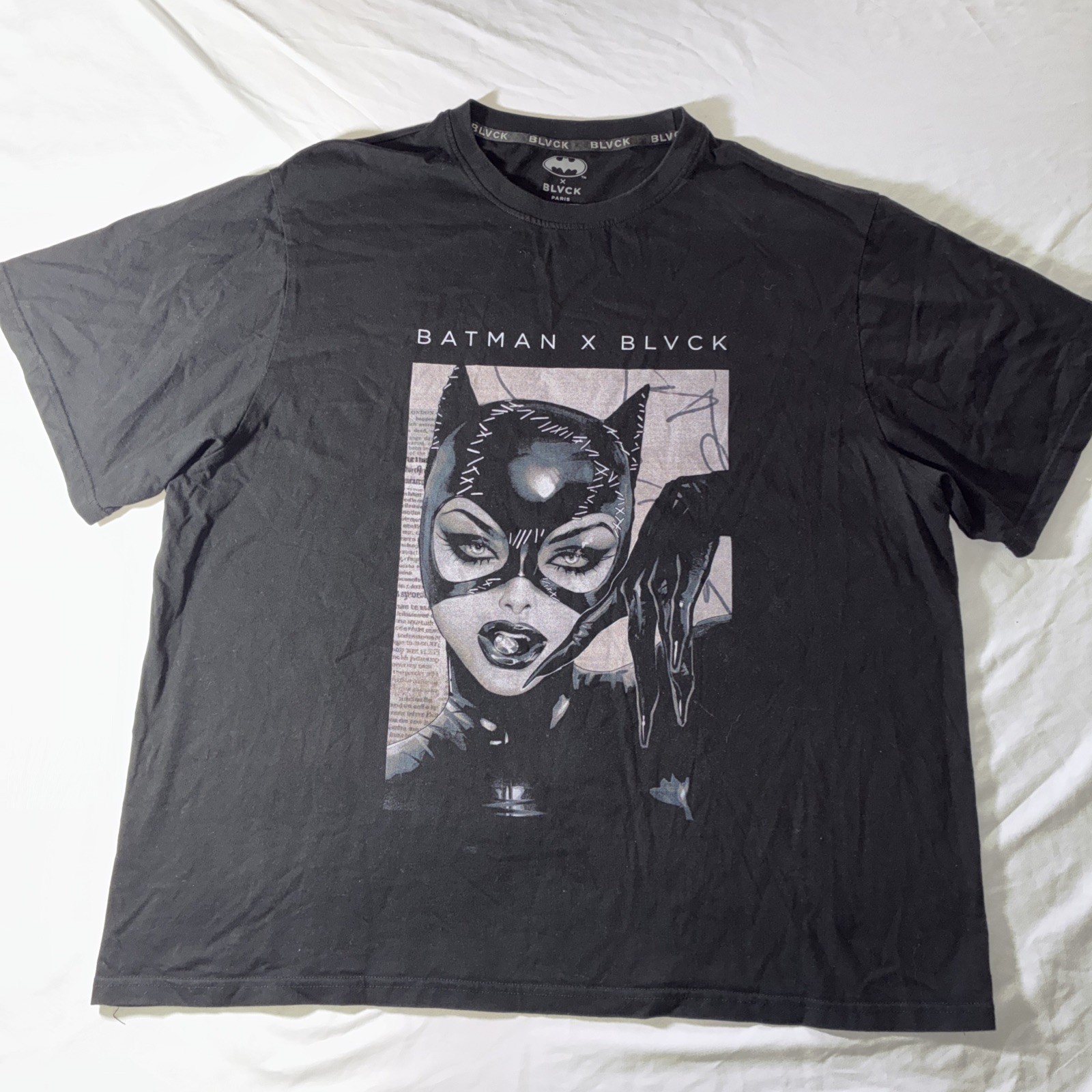 BLVCK X BATMAN Paris Catwoman Designer Tee T Shirt XXL Combed Cotton RARE!