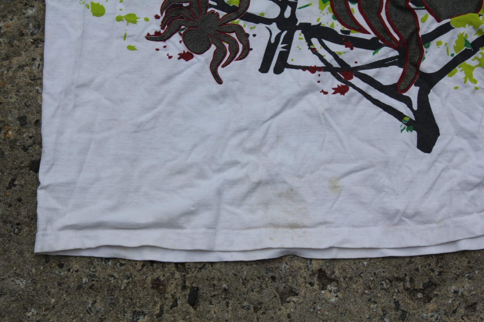 Metal Jeans Clothing Tshirt Spiders Spiderweb White (discoloration) Size 3XL Men