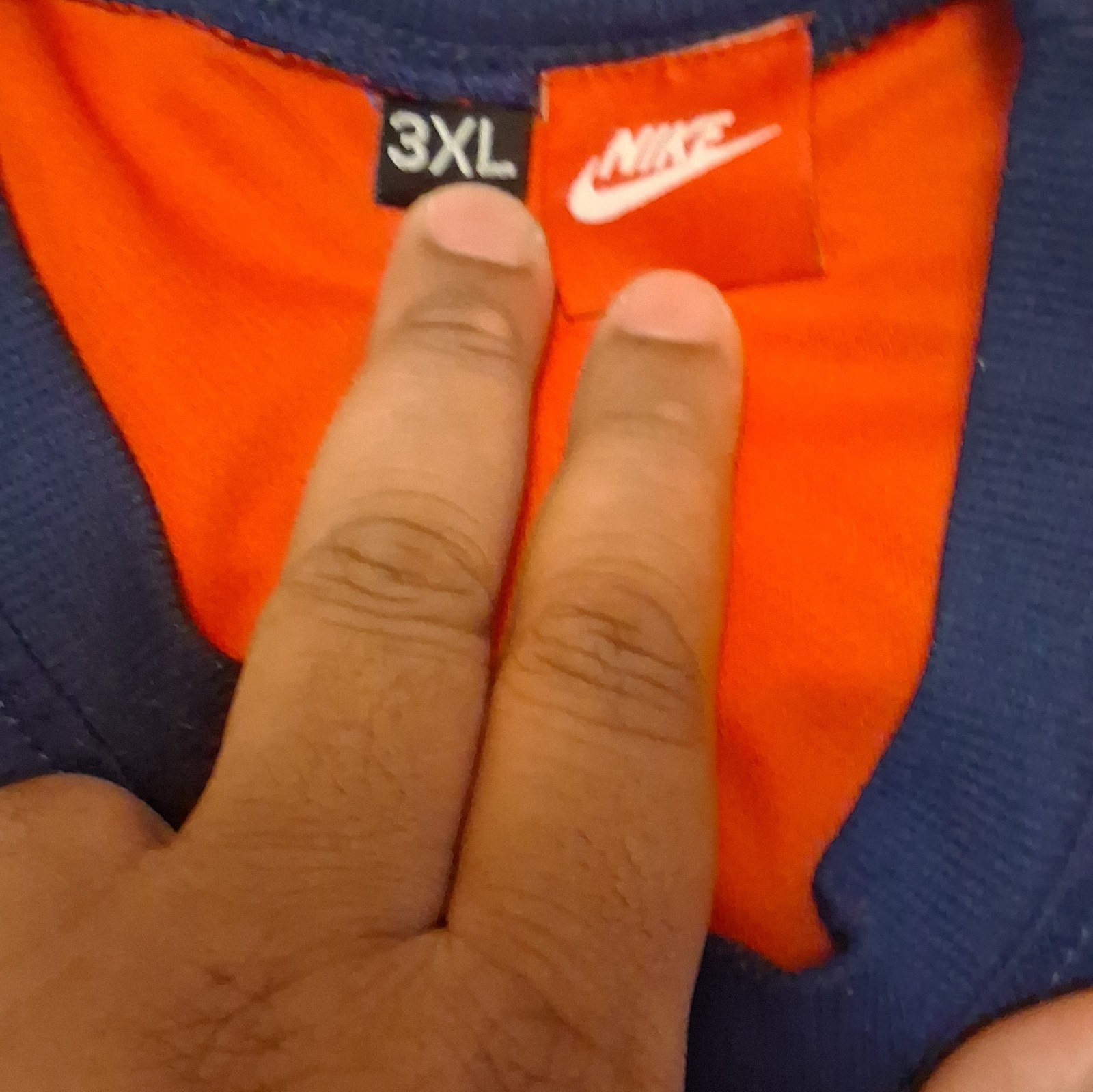 Nike Men’s 3XL Orange/Blue/Light Blue Crew Neck Short Sleeve Logo Tee