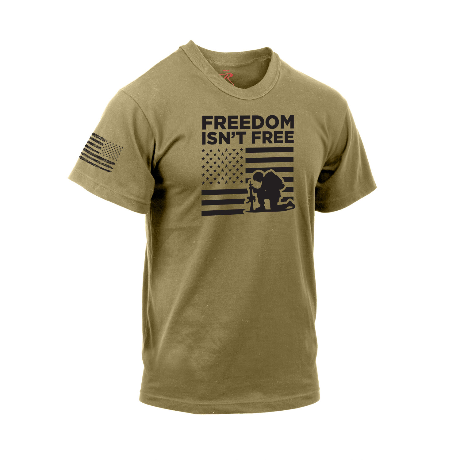 Men’s Coyote Brown “Freedom Isn’t Free” US Flag T-Shirt