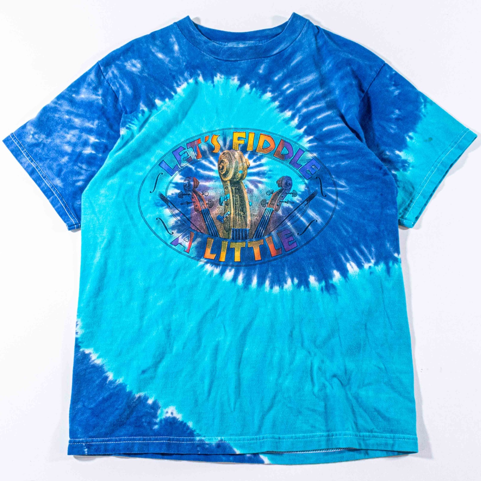 Vintage Bluegrass Festival Shirt Medium Tie Dye Lets Fiddle A Little 2001 Y2K