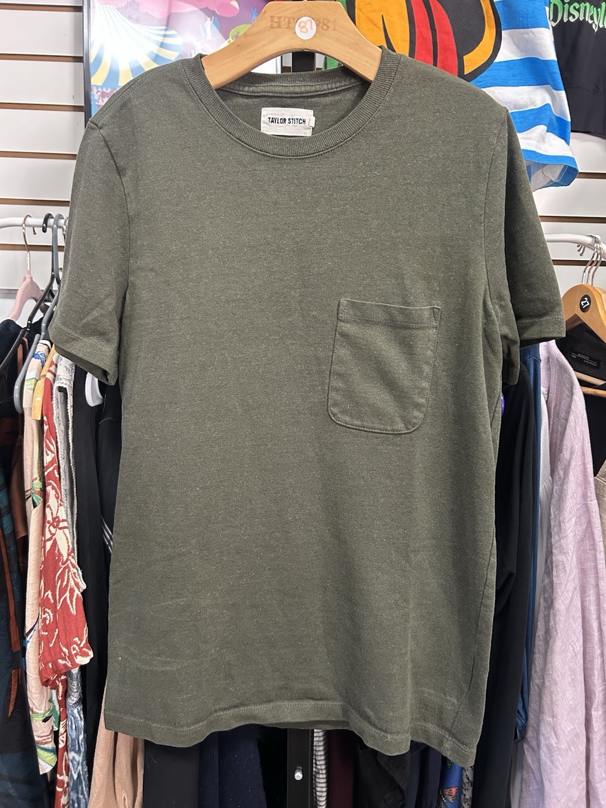 Taylor Stitch Men’s Size 36 Green Upcycled Cotton T Shirt Crew Neck