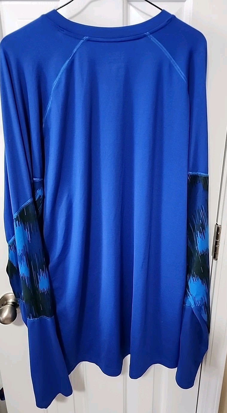 Men’s Old Navy Active Long Sleeve T-Shirt Solid Graphic Sleeves Blue Size 3XL