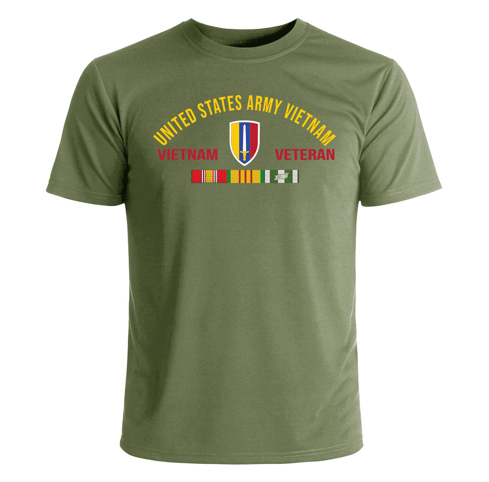 USARV Vietnam Veteran with Ribbons T-Shirt Officially Licensed