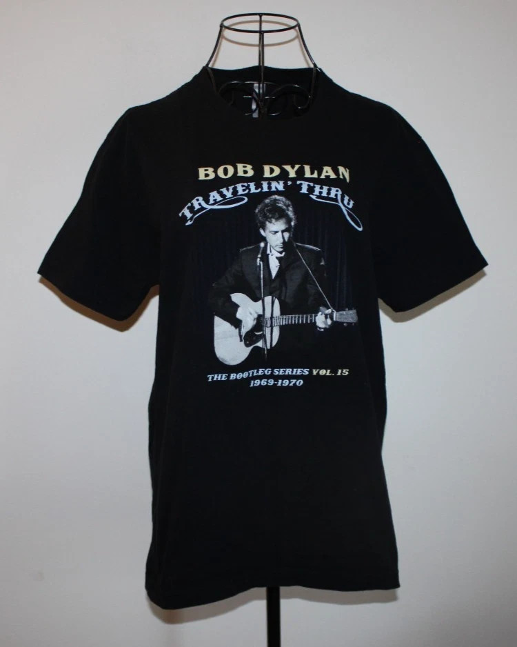 Black T-Shirt Bob Dylan Travelin’ Thru Sz M The Bootleg Series Cotton Tee Shirt