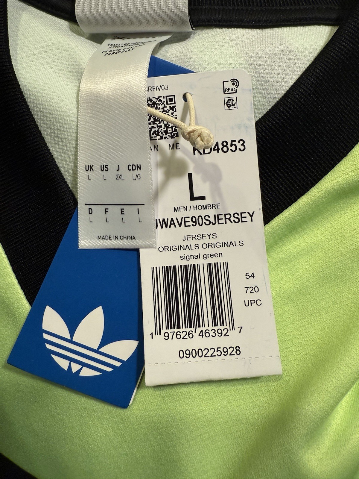 New ADIDAS Originals Nuwave 90’s Jersey Signal Green KD4853 Size L