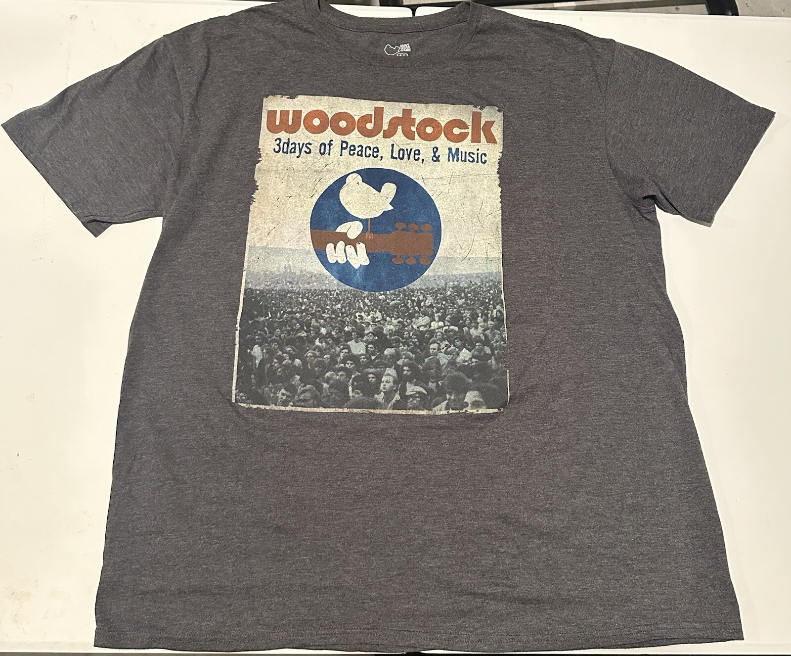 WOODSTOCK 3 DAYS OF PEACE LOVE MUSIC T SHIRT Retro 60’s Concert Hippie 2XXL