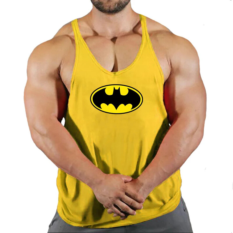 Men’s Batman Cotton Sleeveless Tees Gym Muscle Bodybuilding Workout Tank Tops