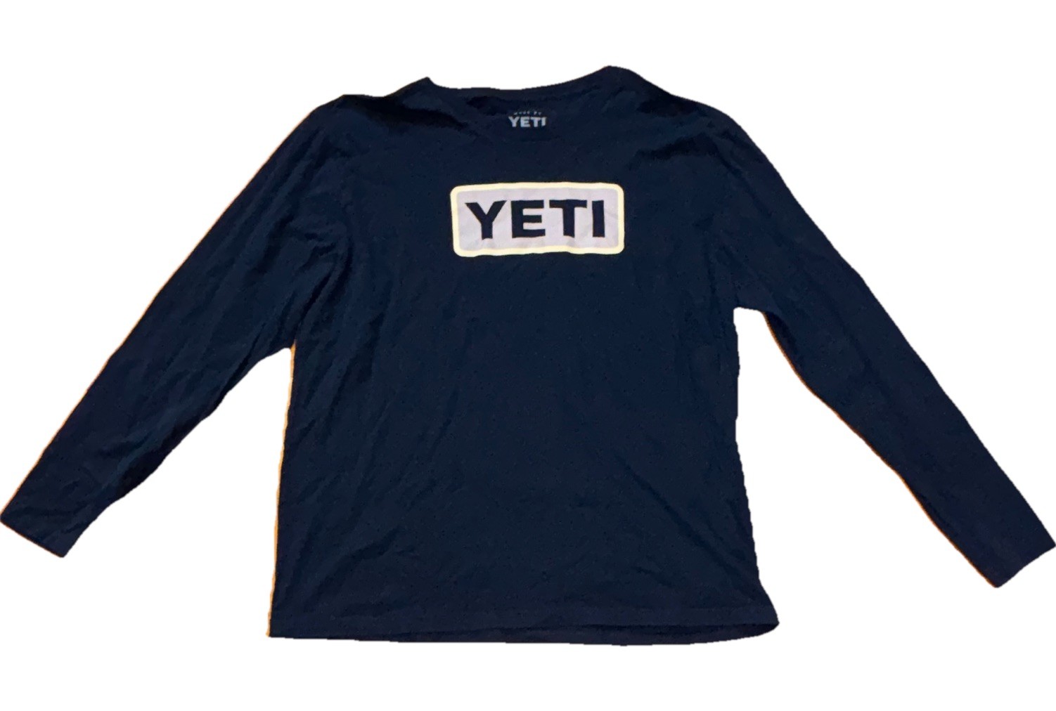 YETI Blue Graphic Logo Crew Neck Men’s Long Sleeve T-Shirt 2XL Regular