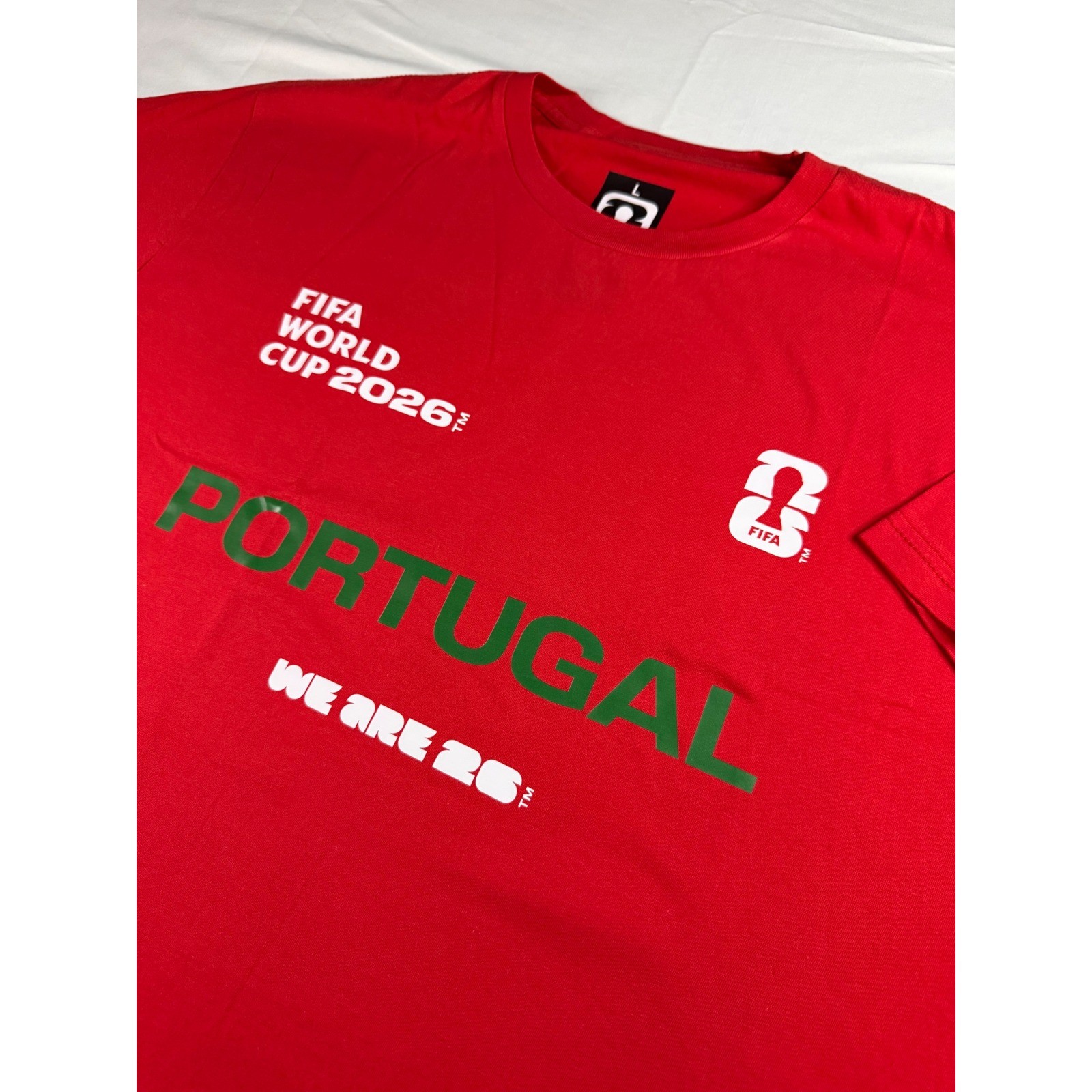 FIFA World Cup 2026 Portugal T-Shirt Red Mens Large We Are 26 Soccer Tee NWT