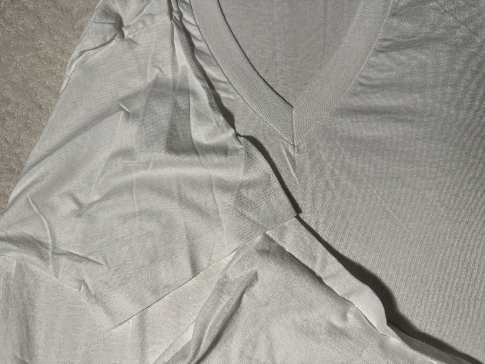 Vintage 1980s 1990s Hanes V Neck Basic Blank Single Stitch T-Shirt, L, Deadstock