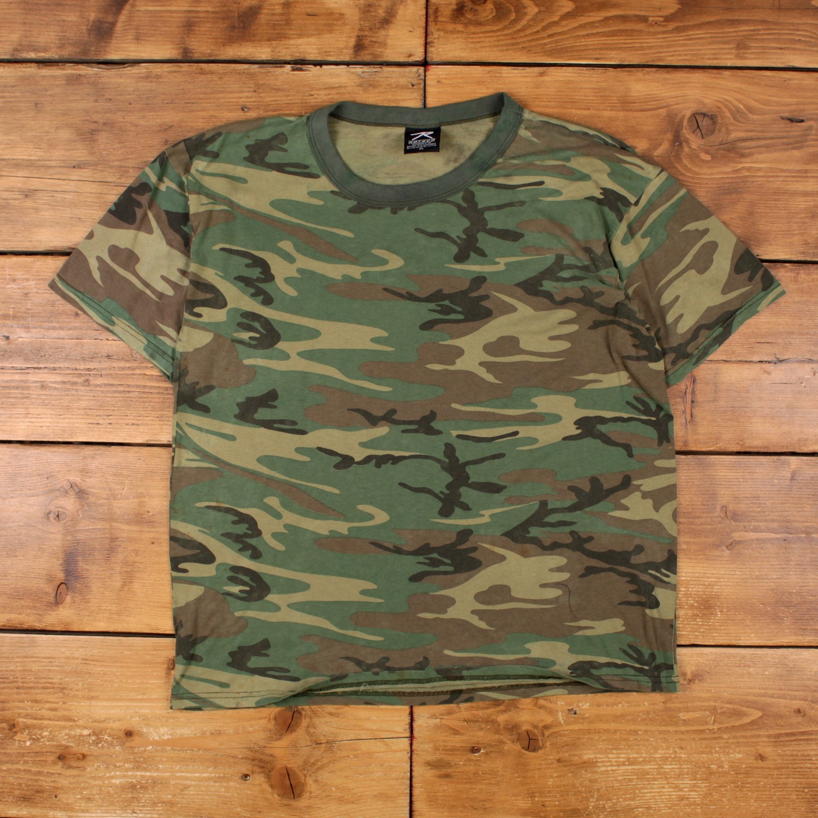 Rothco T-shirt XL Mens 00s Green Camouflage Print Military Army Tactical Outdoor