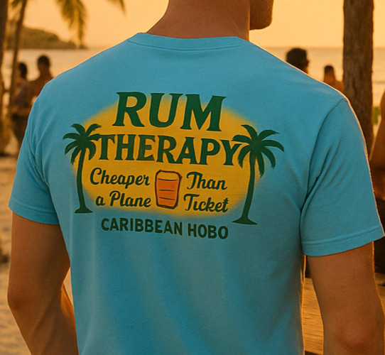 Caribbean Hobo Rum Therapy T-shirt key west island Florida Rum Havana beach bar