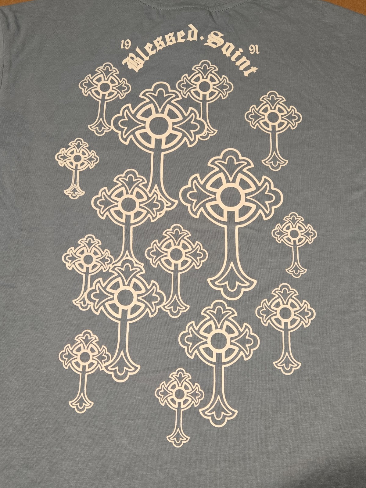 Vintage Rare Y2K South Pole CHROME HEARTS Style T-Shirt Cross Blessed Saint Sz M
